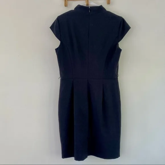 Calvin Klein Black Button-Down Sheath Dress with Collar - Size 10