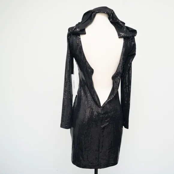 Calvin Klein. Sequined Cowl-Back Sheath Dress.