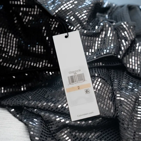 Calvin Klein. Sequined Cowl-Back Sheath Dress.