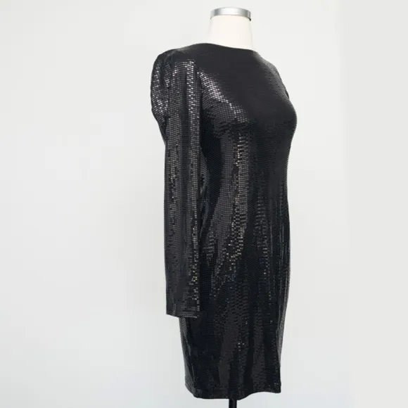 Calvin Klein. Sequined Cowl-Back Sheath Dress.