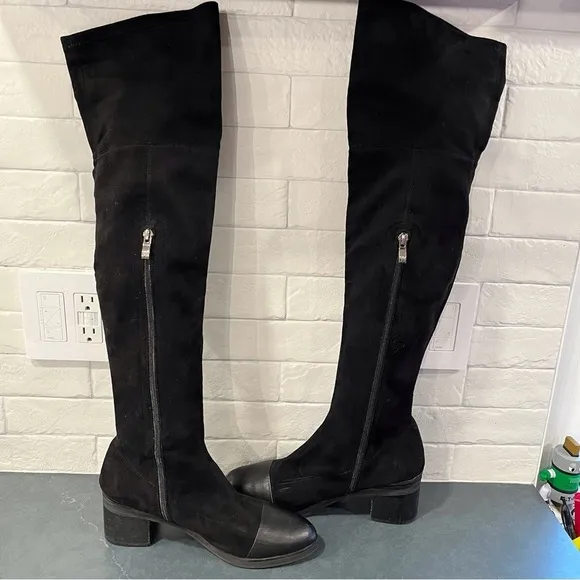 Camel Century Legend sz 250 US 8.5 black leather tall OTK boots