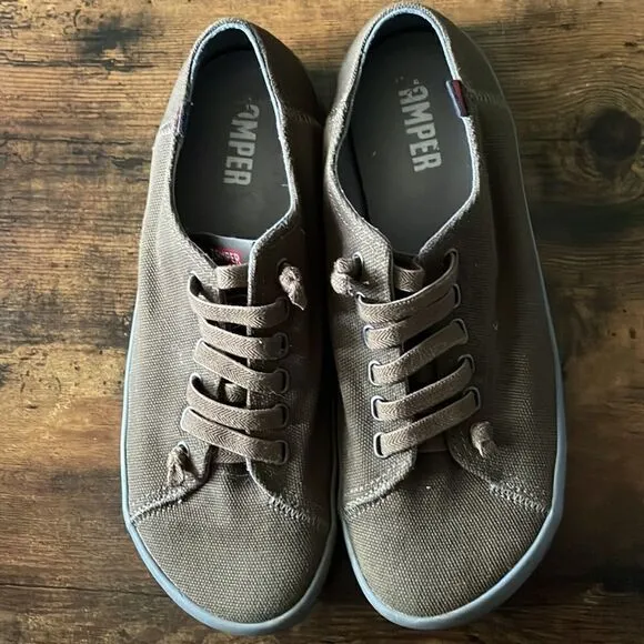 CAMPERPeu Rambla 18869-048 Canvas Military Sneaker Size 11 in Olive