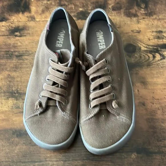 CAMPERPeu Rambla 18869-048 Canvas Military Sneaker Size 11 in Olive