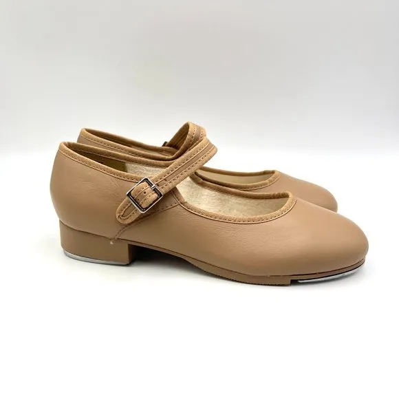 Capezio Womens 3800 Mary Jane Caramel Tan Buckled Dance Tap Shoes Size 6M