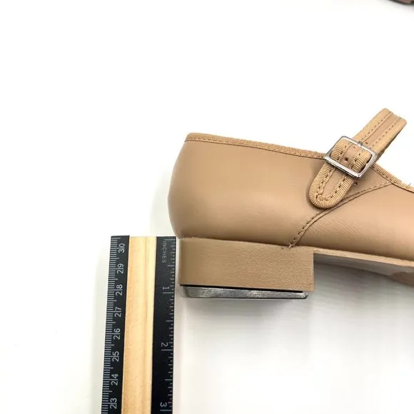Capezio Womens 3800 Mary Jane Caramel Tan Buckled Dance Tap Shoes Size 6M