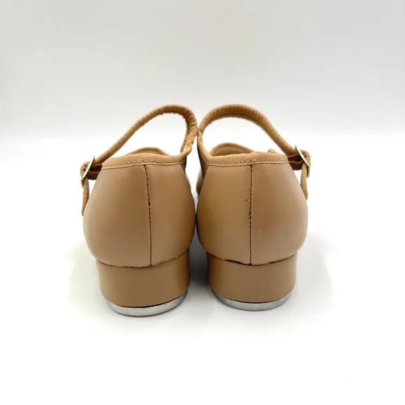Capezio Womens 3800 Mary Jane Caramel Tan Buckled Dance Tap Shoes Size 6M