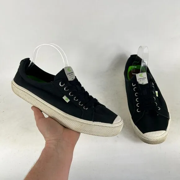 Cariuma Oca Canvas Sneakers Mens size 11 Black Low Top Athletic Shoes 100103B01M
