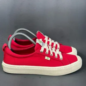 Cariuma OCA Low red canvas sneaker shoes womens size 8