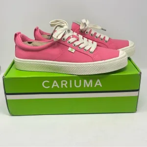 Cariuma OCA Low Shoes Womens 10 Mens 8.5 Pink Lemonade Canvas Lace Up Sneakers