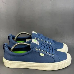 Cariuma Women's OCA Low Top Shadow Blue Canvas sneaker Shoes size 10