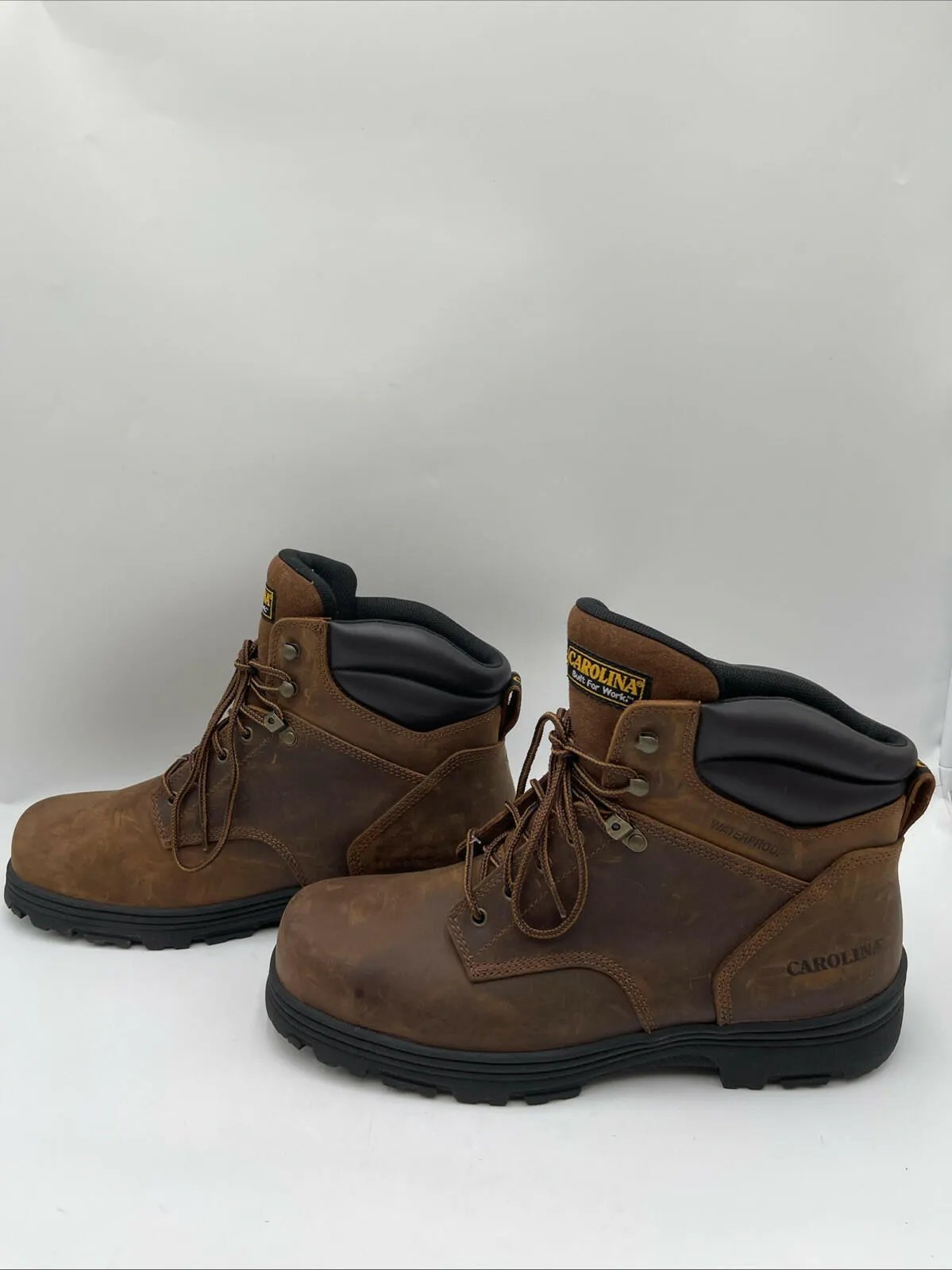Carolina Men's 6" Waterproof Steel Toe Work Boots Brown Size 15EE - Very Good