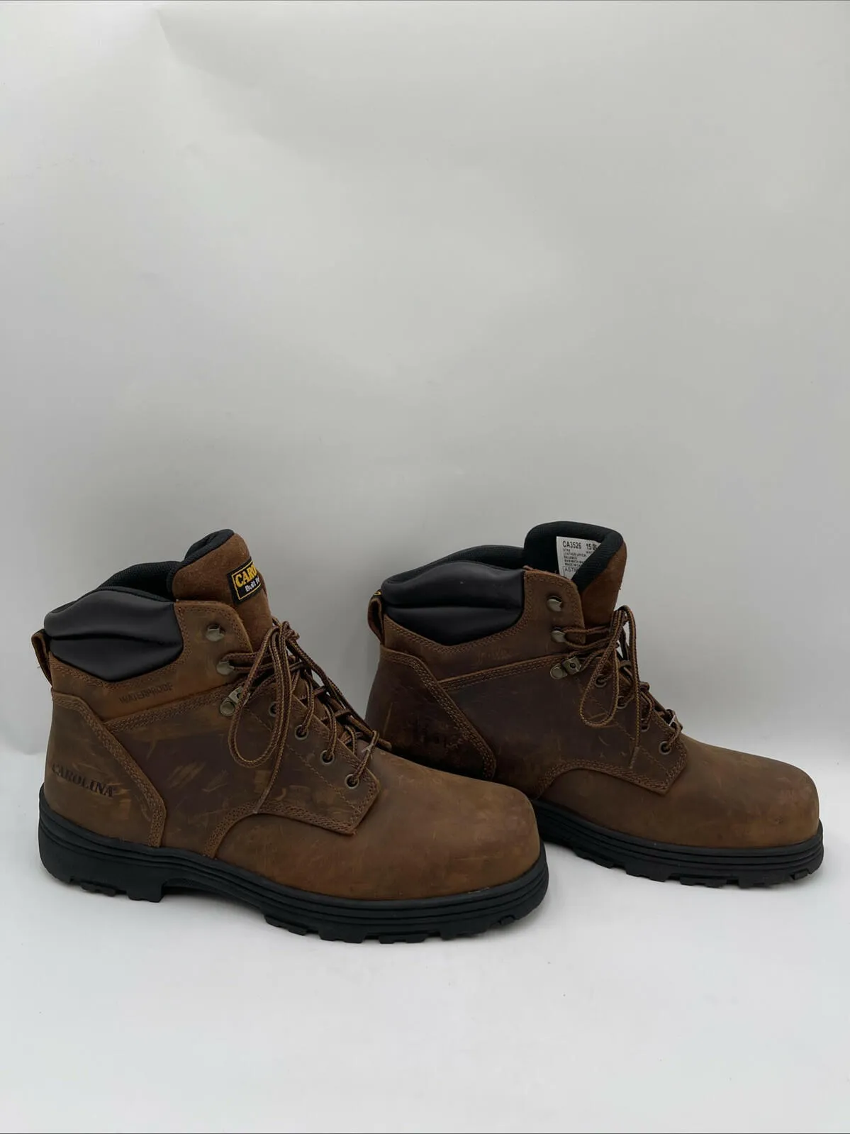 Carolina Men's 6" Waterproof Steel Toe Work Boots Brown Size 15EE - Very Good