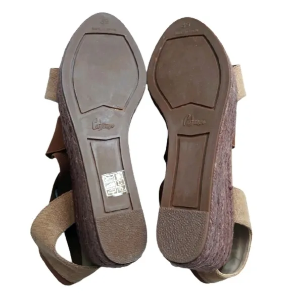 Castaner Women's Espadrilles Wedge Sandals Brown size 39 NEW