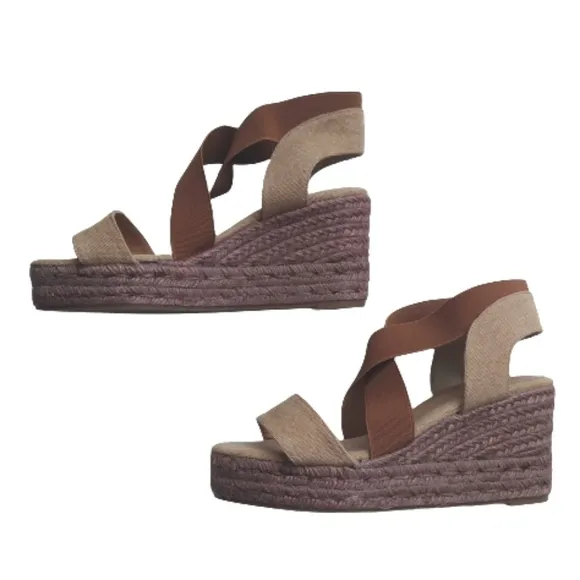 Castaner Women's Espadrilles Wedge Sandals Brown size 39 NEW