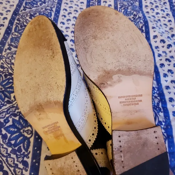 Cavallini Italian Leather Spectator Shoes - Italian Size 37 - US 6.5