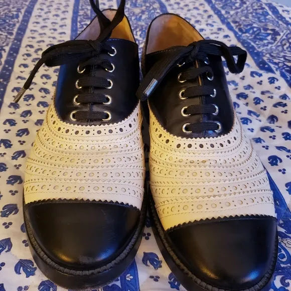 Cavallini Italian Leather Spectator Shoes - Italian Size 37 - US 6.5