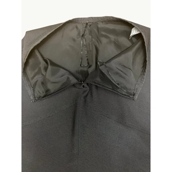 CCC Black Asymmetrical Skirt Polyester Rayon Blend Lining Side Zip Business Wear