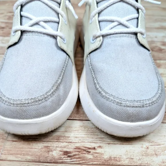 Chaco Chillos Loafer Sneakers Cream Blue Gray White Recycled Canvas Women's 8