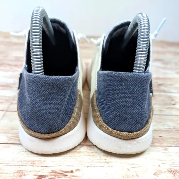 Chaco Chillos Loafer Sneakers Cream Blue Gray White Recycled Canvas Women's 8