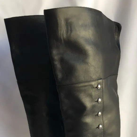 Charles David Military Over Knee Leather Boot 37 7