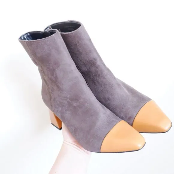 CHARLES &amp; KEITH TWO TONED TEXTURED BOOTS