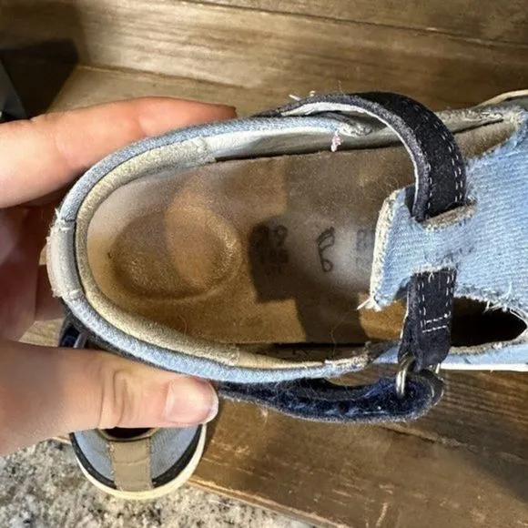 Childerns Little Kids Birkenstock Blue Canvas Denim Sneakers Shoes 29 US 11-11.5