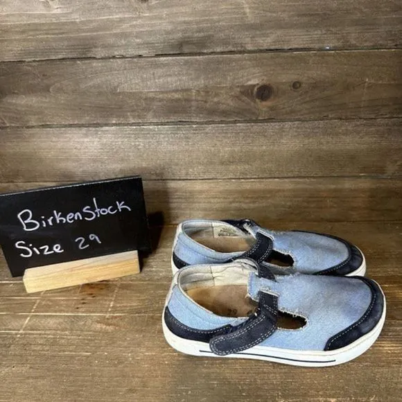 Childerns Little Kids Birkenstock Blue Canvas Denim Sneakers Shoes 29 US 11-11.5