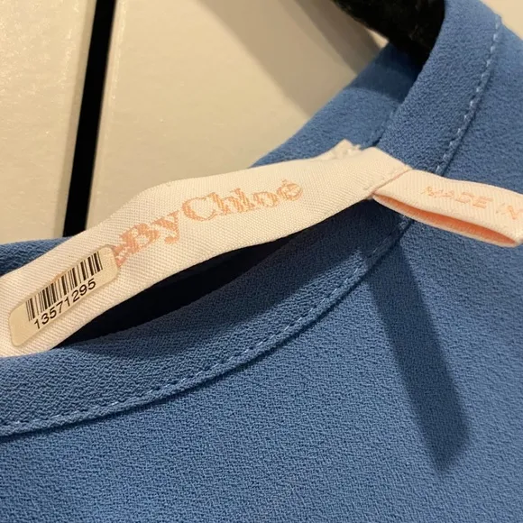 Chloè Riverside Blue Shift Dress Detailed 38 Like New See by Chloè