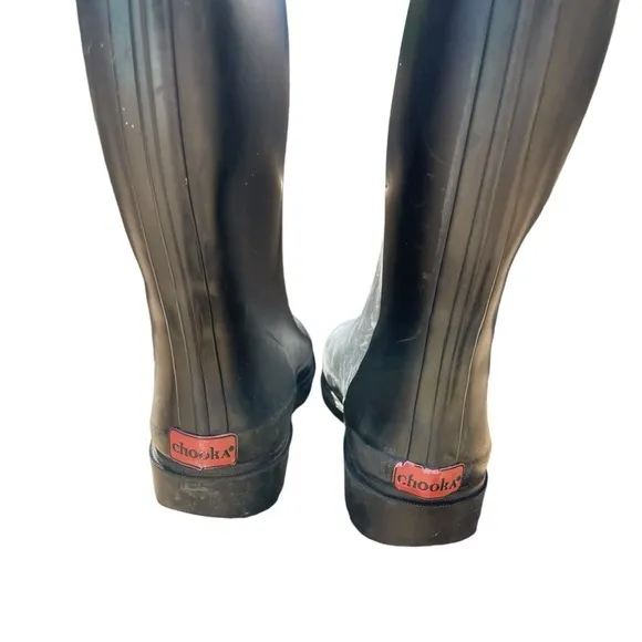 Chooka Women’s Tall Black Rain Rubber Boots Size 9