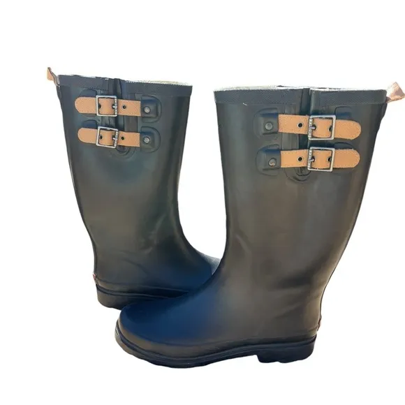 Chooka Women’s Tall Black Rain Rubber Boots Size 9