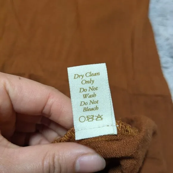 Christy Dawn the Dawn Dress Midi Rust Gauze Orange Brown Medium