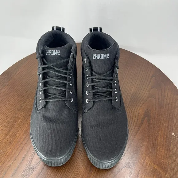 Chrome Industries 415 Shoes Men's 11.5 Black Canvas High Top Lace-Up Sneakers