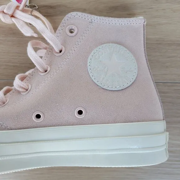 ⭐Chuck 70 High Top Suede Pebble Pink Peach Sneakers Size 8 Womens Shoes A07901C