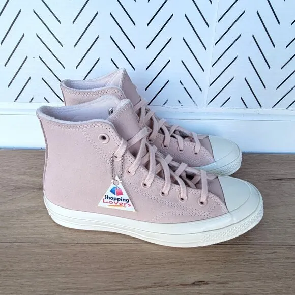⭐Chuck 70 High Top Suede Pebble Pink Peach Sneakers Size 8 Womens Shoes A07901C