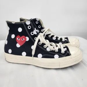 CHUCK TAYLOR Converse Comme Des Garcon X Play Polka Dot High Top Sneakers 11