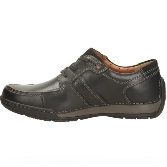 CLARKS 1825 Active Air Vent Shoes Men's 9 Black Black Leather Casual Shoes