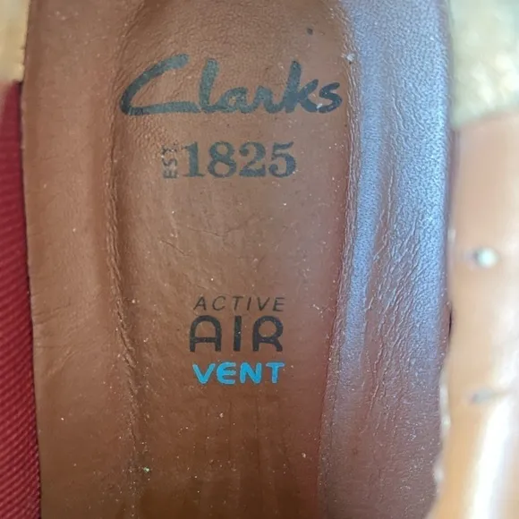 CLARKS 1825 Active Air Vent Shoes Men's 9 Black Black Leather Casual Shoes