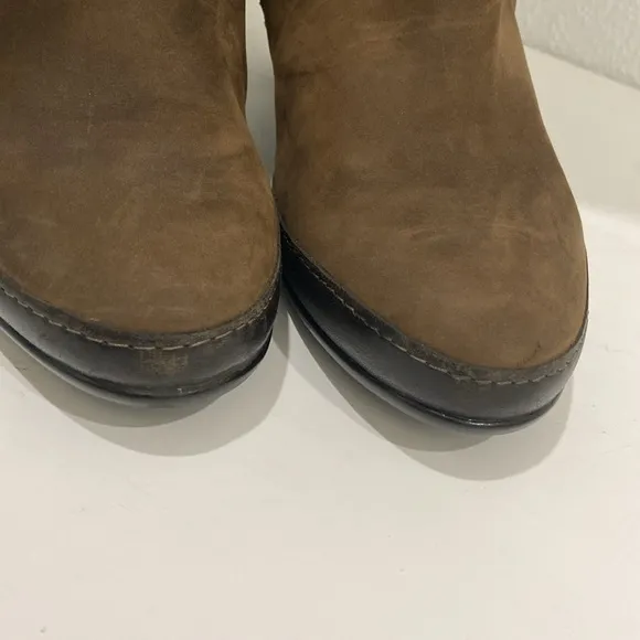 Clarks Artisan Active Air Leather Tall Knee High Harness Heel Boots | Size 6M