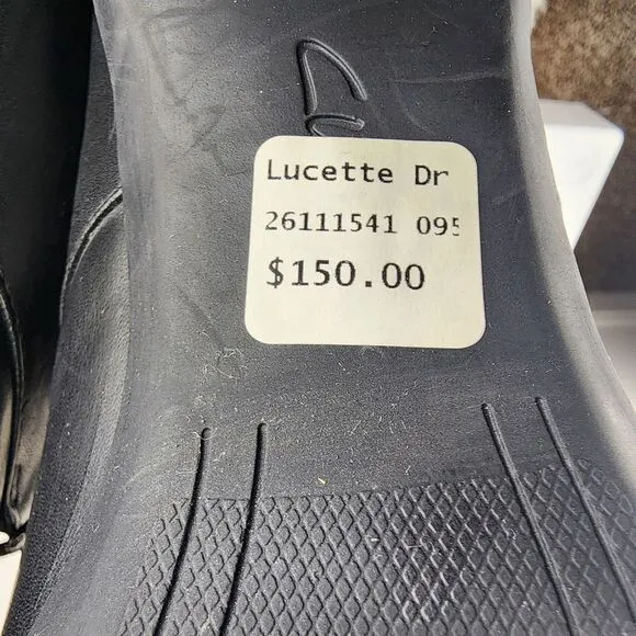 Clarks Artisan Lucette Drama Lace-up Bootie Black Leather Heels Shoes Size 9.5