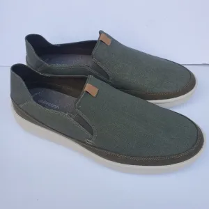 Clarks Men's Cantal Olive Green Canvas Slip-On Shoes Beach Resortwear 11M NWOB
