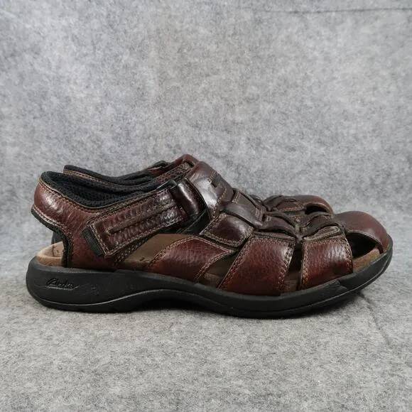 Clarks Shoes Mens 9 Fisherman Sandal Closed Toe Leather Adjustable Strap Comfort
