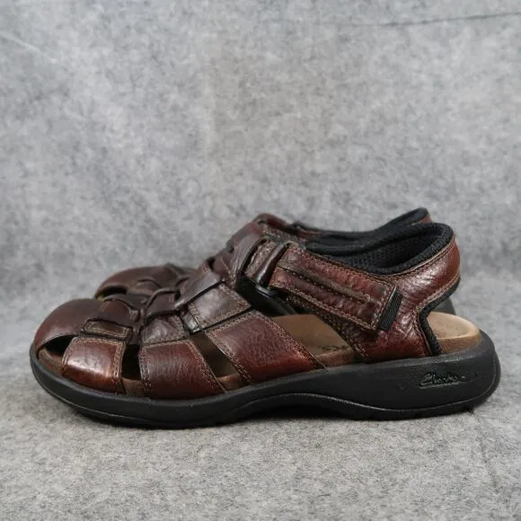 Clarks Shoes Mens 9 Fisherman Sandal Closed Toe Leather Adjustable Strap Comfort