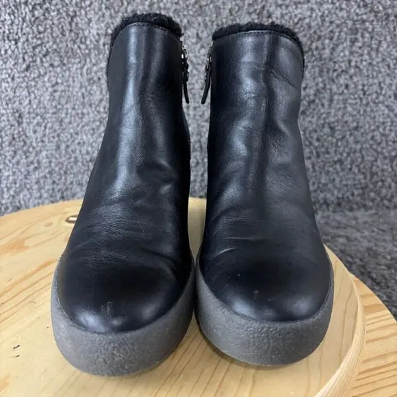 Clarks x Christopher Raeburn Wedge Heel Boots Womens 8.5 Leather Suede  Sherpa