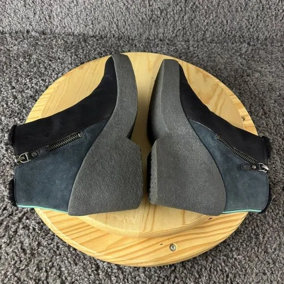 Clarks x Christopher Raeburn Wedge Heel Boots Womens 8.5 Leather Suede  Sherpa
