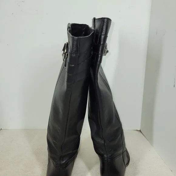 Coach Boots Womens Size 8B Black Equestrian Horse Tall Shoes Designer Audrie