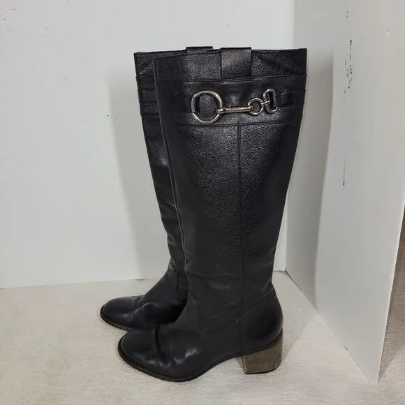 Coach Boots Womens Size 8B Black Equestrian Horse Tall Shoes Designer Audrie
