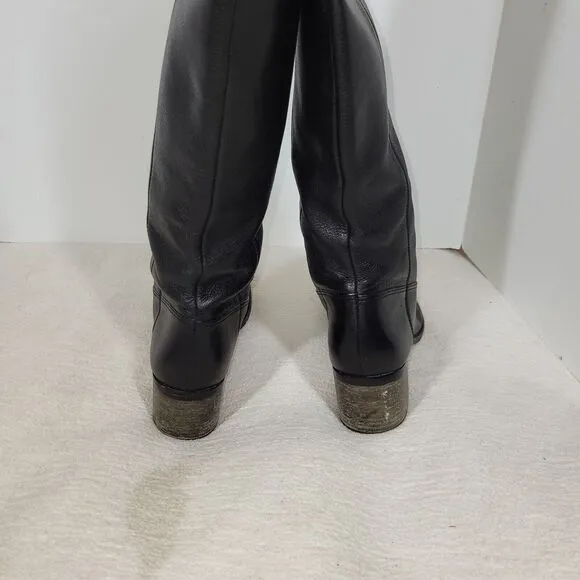 Coach Boots Womens Size 8B Black Equestrian Horse Tall Shoes Designer Audrie