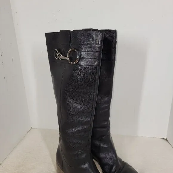 Coach Boots Womens Size 8B Black Equestrian Horse Tall Shoes Designer Audrie