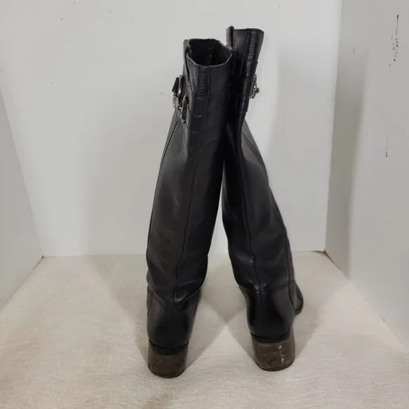 Coach Boots Womens Size 8B Black Equestrian Horse Tall Shoes Designer Audrie