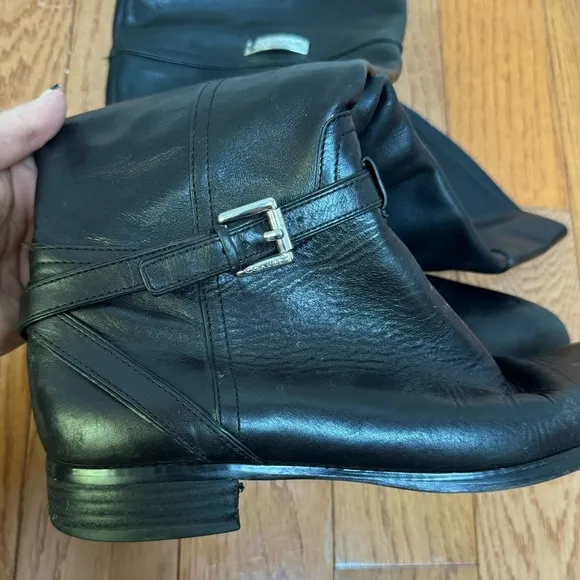 Coach Micha Leather Tall Boots Black Size 8.5